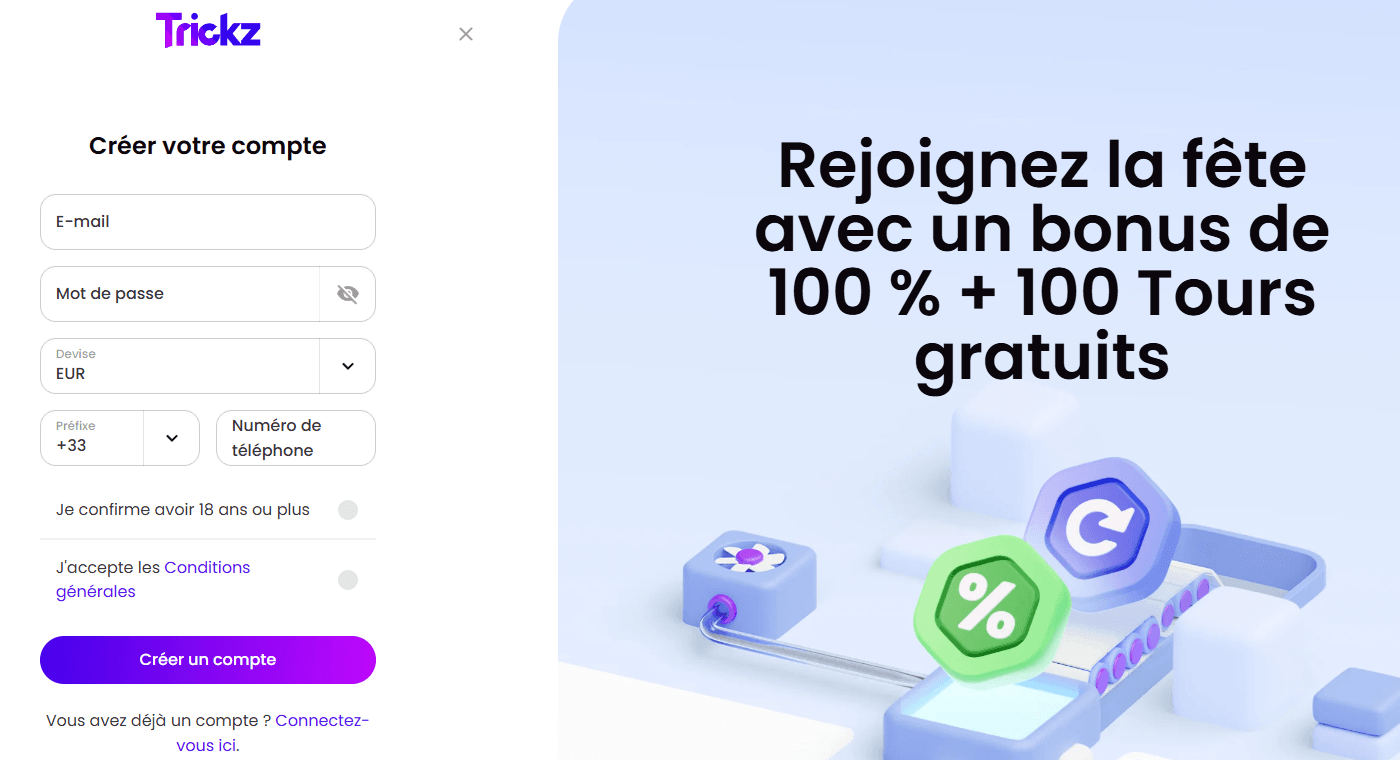 Trickz Casino inscription